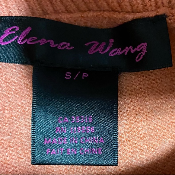 Elena Wang women orange wool blend long sleeve cowl neck sweater. Size S. Used. - Picture 7 of 11